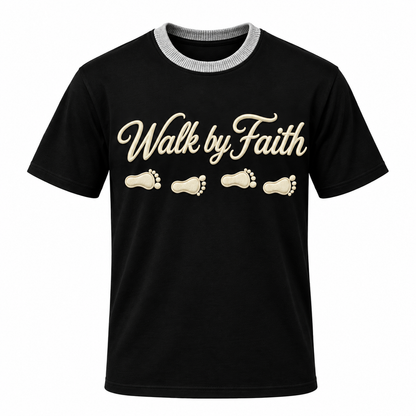 Walk by Faith T-Shirt — Black