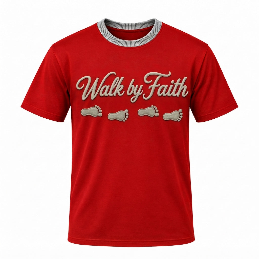 Walk by Faith T-Shirt — Red