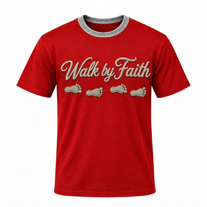 Walk by Faith T-Shirt — Red