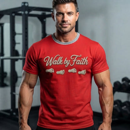 Walk by Faith T-Shirt — Red