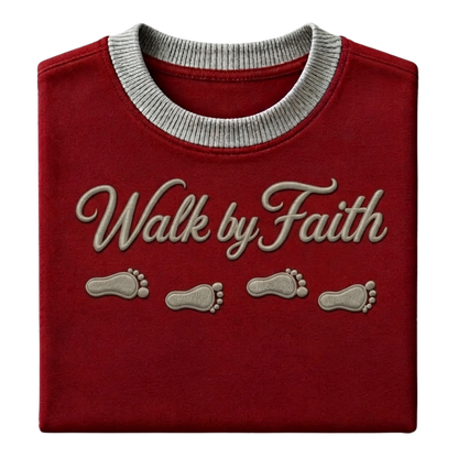 Walk by Faith T-Shirt — Red