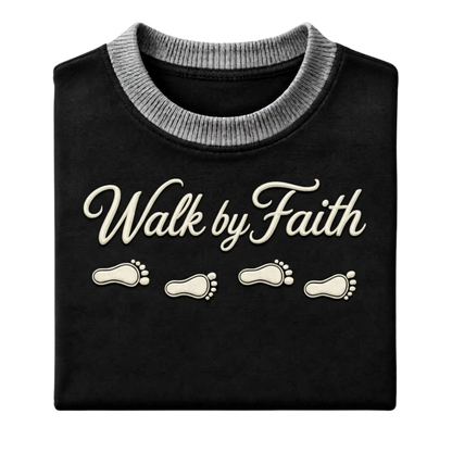 Walk by Faith T-Shirt — Black