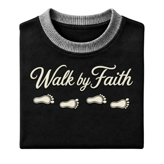 Walk by Faith T-Shirt — Black